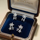 18K Solid White Gold Star Diamond Earrings | Natural Earth-Mined Diamond Studs | Celestial Luxury Stud Earrings , Gift