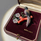 One of a Kind Coral & Icy Jade Phoenix Pendant Brooch | Natural Sapphire Art Jewelry | Convertible High Jewelry Piece