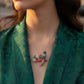 One of a Kind Coral & Icy Jade Phoenix Pendant Brooch | Natural Sapphire Art Jewelry | Convertible High Jewelry Piece