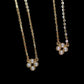 14K Solid Gold Diamond Necklace, Dainty Floral Diamond Pendant, Minimalist Everyday Fine Jewelry Gift for Her