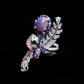 Collector-Grade Lightning Ridge Black Opal Ring in 18K White Gold | Natural N4 Black Opal with Rare Red Fire, Diamonds, Sapphires & Rubies |