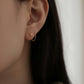 10K Solid Gold Chain Threader Earring | Minimal Dainty Gold Earring | Everyday Fine Jewelry | Optional Diamond Accent | Gift for Her