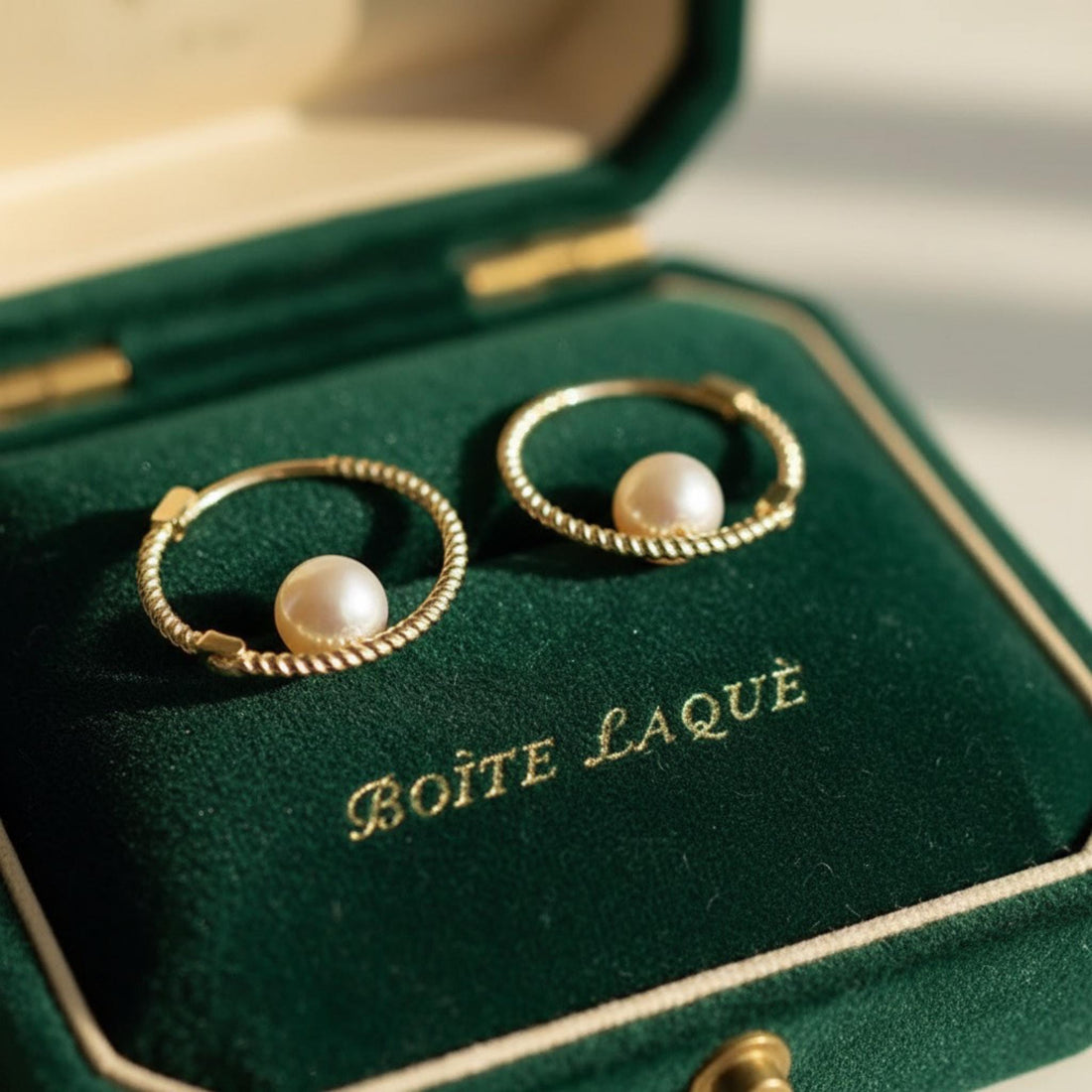 9K Solid Gold Natural Akoya Pearl Mini Hoop Earrings | Small Pearl Hoops | Fine Gold Everyday Earrings , Gift for her