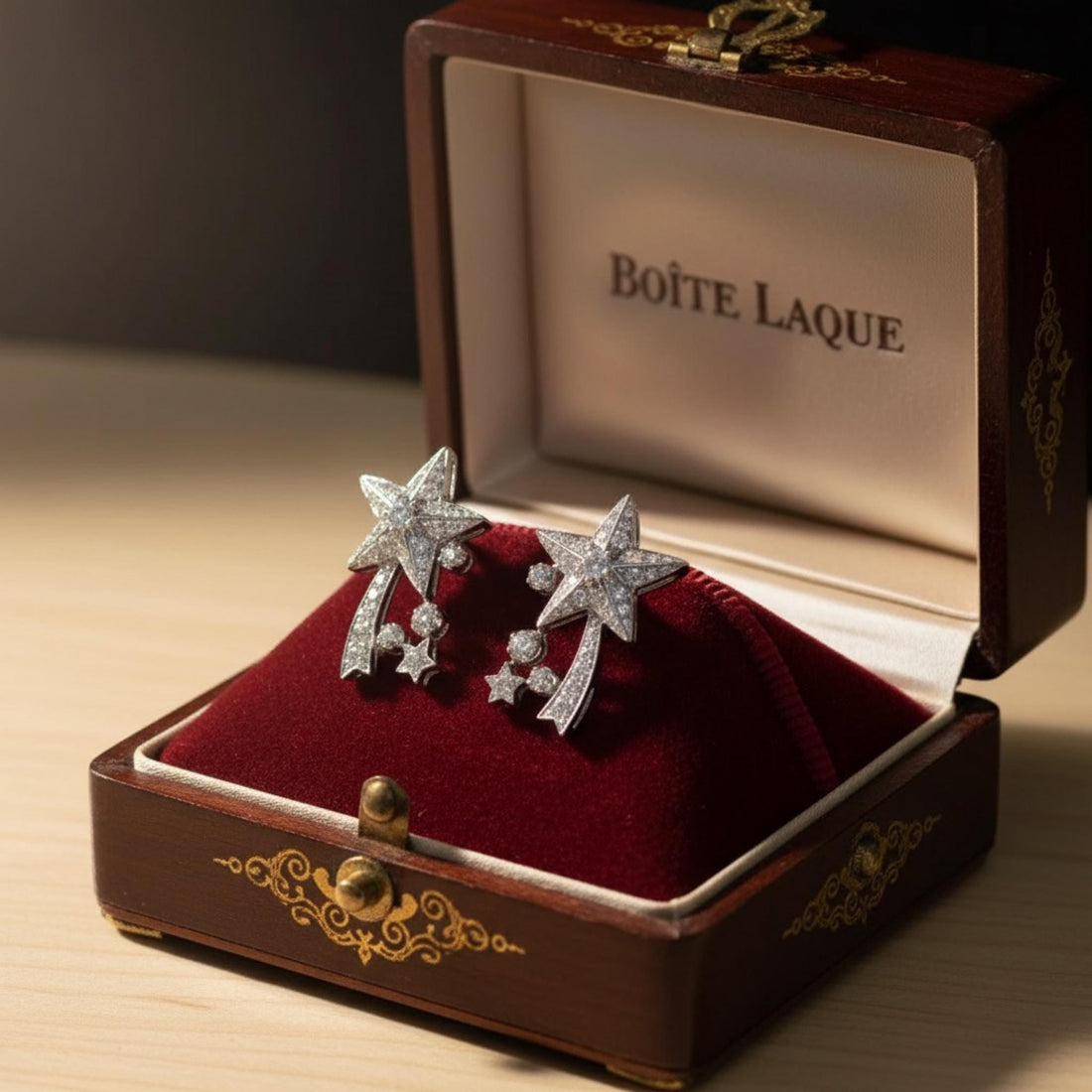 18K Solid White Gold Shooting Star Diamond Earrings | Natural Earth-Mined Diamonds Earrings | Celestial Fine Jewelry