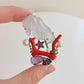 Translucent White Jadeite Seahorse Pendant Brooch | One of a Kind Art Jewelry | Natural Coral, Ruby, Sapphire & Akoya Pearl | Convertible
