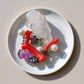 Translucent White Jadeite Seahorse Pendant Brooch | One of a Kind Art Jewelry | Natural Coral, Ruby, Sapphire & Akoya Pearl | Convertible
