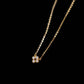 14K Solid Gold Diamond Necklace, Dainty Floral Diamond Pendant, Minimalist Everyday Fine Jewelry Gift for Her