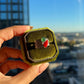 One-of-a-Kind Jadeite Jade & Red Coral Ring | Natural Green Jadeite Cabochon | White Sapphire Accents | Collector Jewelry