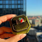 One-of-a-Kind Jadeite Jade & Red Coral Ring | Natural Green Jadeite Cabochon | White Sapphire Accents | Collector Jewelry