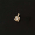 Dainty 9K Solid Gold Diamond Halo Pendant |  ~1.0 Carat Square Cushion Diamond Charm | Everyday Necklace | Minimal Fine Jewelry Gift for her