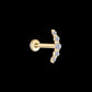 18K Solid Gold Flat Back Diamond Climber Earring | Screw Back Everyday Stud | Helix & Lobe Piercing | Gift for her | Single Earring