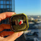 One-of-a-Kind Jadeite Jade & Red Coral Ring | Natural Green Jadeite Cabochon | White Sapphire Accents | Collector Jewelry