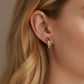 18K Solid Gold Orange Garnet Stud Earrings | Natural Garnet & Earth Mined Diamond | Fine Jewelry Statement Studs, Fine Jewelry Gift