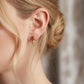 18K Solid Gold Orange Garnet Stud Earrings | Natural Garnet & Earth Mined Diamond | Fine Jewelry Statement Studs, Fine Jewelry Gift