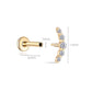 18K Solid Gold Flat Back Diamond Climber Earring | Screw Back Everyday Stud | Helix & Lobe Piercing | Gift for her | Single Earring