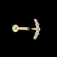18K Solid Gold Flat Back Diamond Climber Earring | Screw Back Everyday Stud | Helix & Lobe Piercing | Gift for her | Single Earring