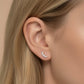 18K Solid Gold Flat Back Diamond Climber Earring | Screw Back Everyday Stud | Helix & Lobe Piercing | Gift for her | Single Earring