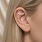 18K Solid Gold Flat Back Diamond Climber Earring | Screw Back Everyday Stud | Helix & Lobe Piercing | Gift for her | Single Earring