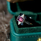 Rubellite Tourmaline Ring with Black Onyx & Diamond | One of a Kind Statement Ring | Art Deco Gemstone Ring | Size 4.5 | Sterling Silver