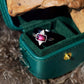 Rubellite Tourmaline Ring with Black Onyx & Diamond | One of a Kind Statement Ring | Art Deco Gemstone Ring | Size 4.5 | Sterling Silver
