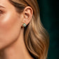 10K Solid Gold Diamond Star Stud Earrings with Chrysocolla | Celestial Star Earrings | Tiny Gold Studs | Minimalist Fine Jewelry Gift