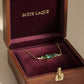 Lagoon Green Tourmaline Necklace 18K Solid Gold | Natural Tourmaline Diamond Necklace | Bluish Green Tourmaline Fine Jewelry | Ocean Gem