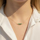 Lagoon Green Tourmaline Necklace 18K Solid Gold | Natural Tourmaline Diamond Necklace | Bluish Green Tourmaline Fine Jewelry | Ocean Gem
