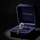 Blue Sapphire Ring 14K Solid Gold Diamond Halo | 1.95ct Natural Sri Lankan Sapphire Ring | Vintage Inspired Fine Jewelry Gift