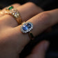 Blue Sapphire Ring 14K Solid Gold Diamond Halo | 1.95ct Natural Sri Lankan Sapphire Ring | Vintage Inspired Fine Jewelry Gift