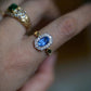 Blue Sapphire Ring 14K Solid Gold Diamond Halo | 1.95ct Natural Sri Lankan Sapphire Ring | Vintage Inspired Fine Jewelry Gift