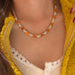 French Vintage Inspired Citrine Necklace with White Topaz & Blue Enamel | Limited Edition Statement Necklace, Collector Jewelry Gift