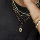 Natural Emerald Pendant Charm in Solid Gold | Emerald and Quartz Pendant | Green Gemstone Statement Necklace | One of a Kind Jewelry , Gift