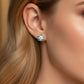 10K Solid Gold Diamond Star Stud Earrings with Chrysocolla | Celestial Star Earrings | Tiny Gold Studs | Minimalist Fine Jewelry Gift