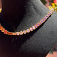 Sunset Gradient Gemstone Tennis Necklace | Custom Natural Gemstone Rainbow Necklace in Solid Gold or Silver | One of a Kind Jewelry Gift