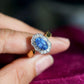 Blue Sapphire Ring 14K Solid Gold Diamond Halo | 1.95ct Natural Sri Lankan Sapphire Ring | Vintage Inspired Fine Jewelry Gift