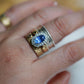 Blue Sapphire Ring 14K Solid Gold Diamond Halo | 1.95ct Natural Sri Lankan Sapphire Ring | Vintage Inspired Fine Jewelry Gift