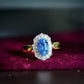 Blue Sapphire Ring 14K Solid Gold Diamond Halo | 1.95ct Natural Sri Lankan Sapphire Ring | Vintage Inspired Fine Jewelry Gift