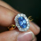 Blue Sapphire Ring 14K Solid Gold Diamond Halo | 1.95ct Natural Sri Lankan Sapphire Ring | Vintage Inspired Fine Jewelry Gift