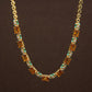 French Vintage Inspired Citrine Necklace with White Topaz & Blue Enamel | Limited Edition Statement Necklace, Collector Jewelry Gift
