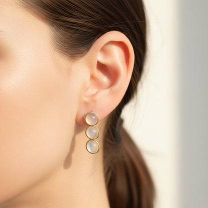 One of a Kind Natural White Jadeite Jade Earrings in 9K Solid Gold | Translucent Jade Drop Earrings | Fine Jewelry Quiet Luxury Gift