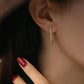 18K Solid Gold Natural Diamond Drop Earrings, Fine Diamond Dangle Earrings, Quiet Luxury Jewelry, Minimalist High End Gift