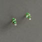 18K Solid Gold Tsavorite Garnet Diamond Stud Earrings | Natural Green Garnet Fine Jewelry | Quiet Luxury Everyday Studs