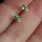 18K Solid Gold Tsavorite Garnet Diamond Stud Earrings | Natural Green Garnet Fine Jewelry | Quiet Luxury Everyday Studs