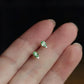 18K Solid Gold Tsavorite Garnet Diamond Stud Earrings | Natural Green Garnet Fine Jewelry | Quiet Luxury Everyday Studs