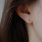 18K Solid Gold Tsavorite Garnet Diamond Stud Earrings | Natural Green Garnet Fine Jewelry | Quiet Luxury Everyday Studs