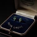 18K Solid Gold Tsavorite Garnet Diamond Stud Earrings | Natural Green Garnet Fine Jewelry | Quiet Luxury Everyday Studs