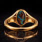Australian Black Opal Ring 18K Gold | One of One Opal Ring | Celestial Diamond Ring | Custom Fine Jewelry | Made to Order Luxury Ring