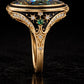 Australian Black Opal Ring 18K Gold | One of One Opal Ring | Celestial Diamond Ring | Custom Fine Jewelry | Made to Order Luxury Ring