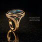 Australian Black Opal Ring 18K Gold | One of One Opal Ring | Celestial Diamond Ring | Custom Fine Jewelry | Made to Order Luxury Ring