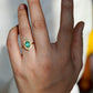 14K Solid Gold Natural Zambian Emerald Ring,  0.63ct Oval Emerald, One of a Kind Fine Jewelry Ring, Sculptural Everyday Luxury